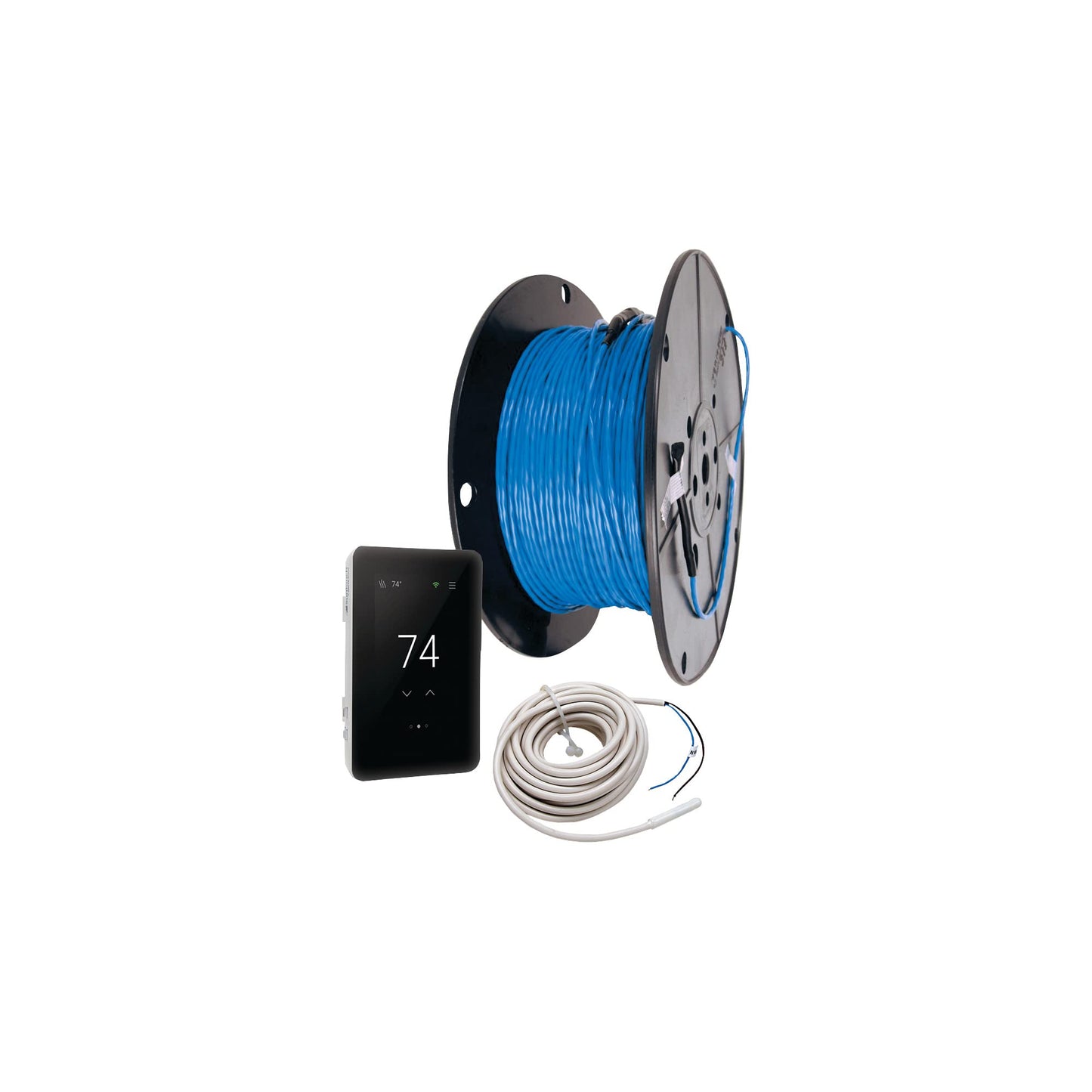 SunTouch ConnectPlus WarmWire Under Floor Heating Kit with Cable, Sensor, SunStat Voice-Activated WiFi Thermostat, 60 Sq Ft with 3" Spacing, 120V, Installs Over Plywood, Backer Board, Concrete Slab