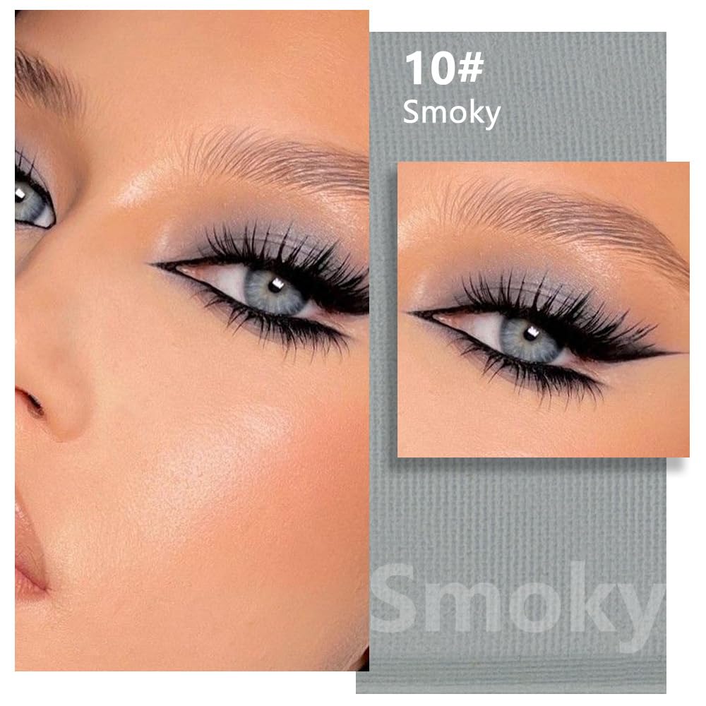 HHLTOH Buildable Matte Eyeshadow Makeup Palette Single - Smoky Gray Shades | Creamy Pressed Powder for Easy Blending | Mini Trav