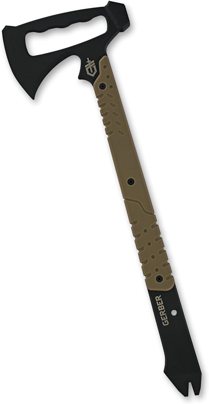 Gerber Gear Downrange Tactical Tomahawk Survival Multitool, Made in USA Camping Axe with Hammer Head and Steel Pry Bar, In...