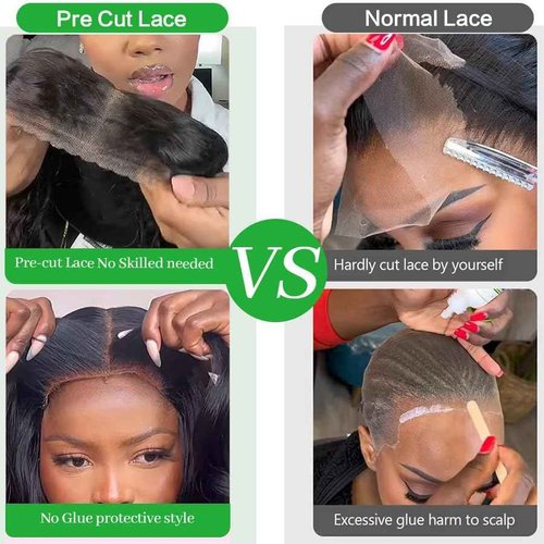 GABRIELLE 28 Inch Drawstring Wear And Go 13x6 Lace Front Body Wave Glueless Wigs Human Hair Brazilian Pre Plucked Pre Cut 200 Density HD Lace Frontal Wigs for Women Natural Black Glueless Wig