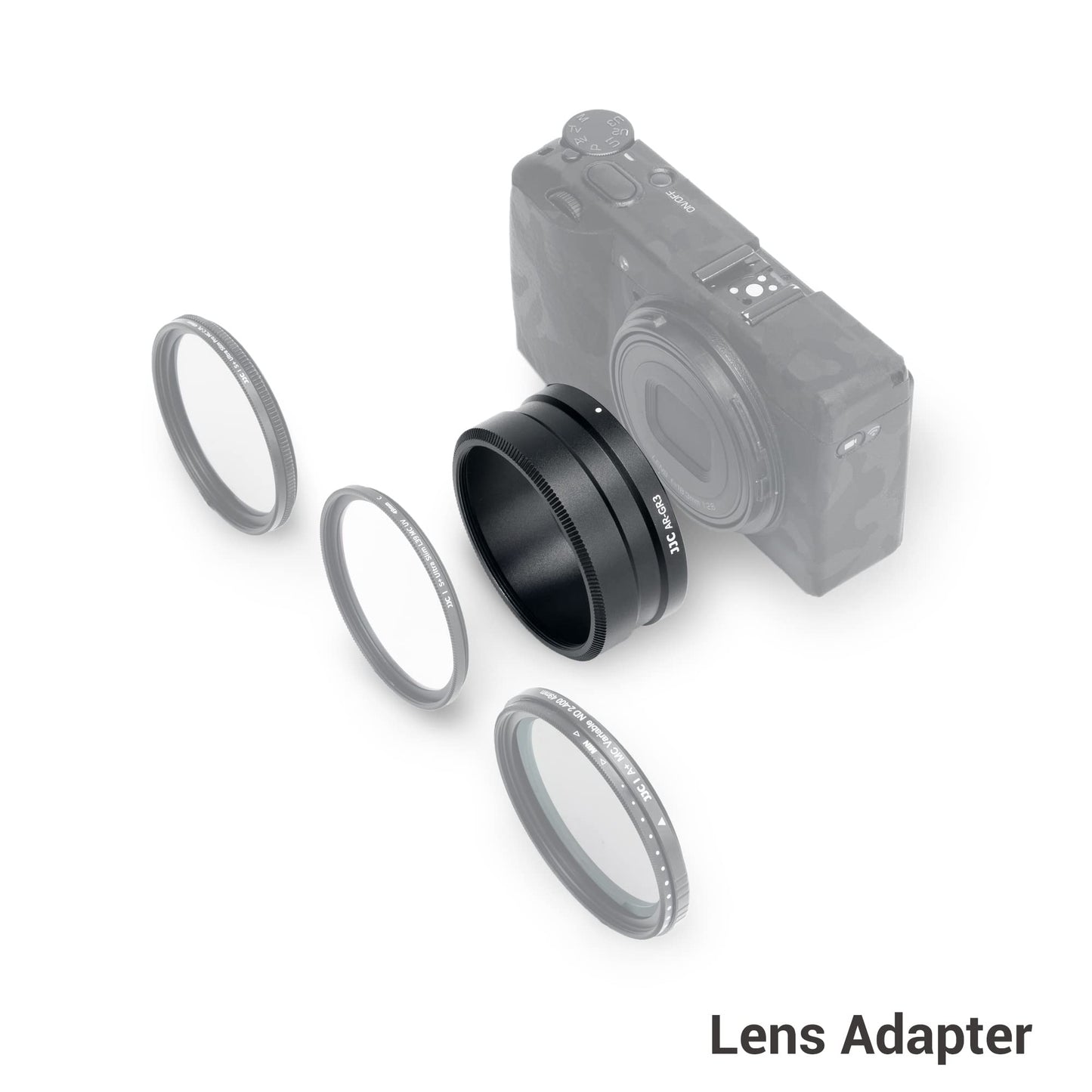 Jjc Ar-Gr3 Lens Filter Adapter Replaces Ricoh Ga-1 For Ricoh Gr Iii Gr Iii Hdf Gr3 Gr3 Hdf Digital Camera With Gw-4 Wide Convers