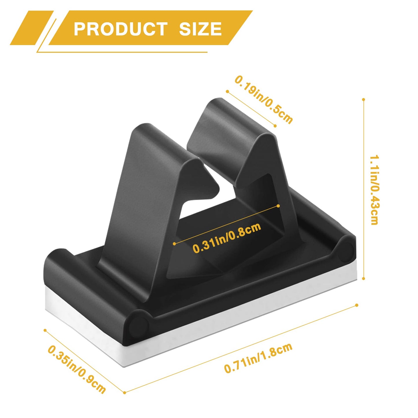 M Cable Clips Nylon Black, Electrical Cable Management Adhesive Wire Rope Clamp Usb Charging Cord Organizer For Desk Car Dash Ca