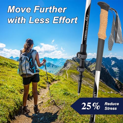 Hiking Poles, Ultra-Light Telescopic Trekking Poles,Portable Walking Sticks with Adjustable Height for Men and Women