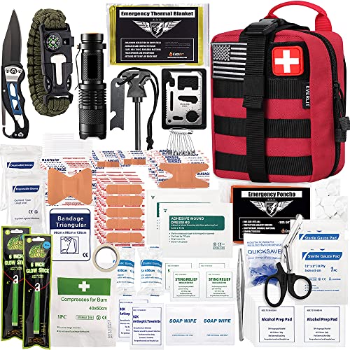 EVERLIT 250 Pieces Survival First Aid Kit IFAK EMT Molle Pouch Survival Kit Outdoor Gear Emergency Kits Trauma Bag for Cam...