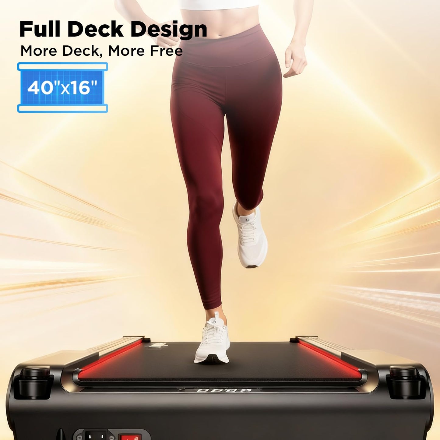 Jogwell Walking Pad Treadmill with 15% Auto Incline, 3.0HP Quiet Brushless - Under Desk Portable Treadmill for Home Office, Full Deck Design, 350lbs Capacity, Vertical Storage, App, Grey, Standard