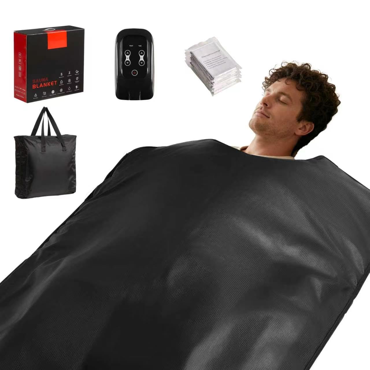 Infrared Sauna Blanket for Home Use, Portable Full Body Infrared Sauna Bag for Relaxation & Detox, Foldable Waterproof Design with Remote Control & Carrying Bag