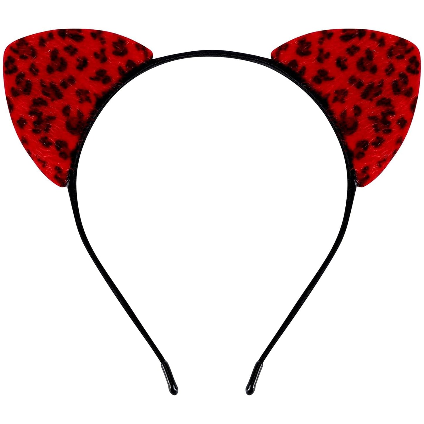 Cat Ears Headband for Women Cute Cat Costume Hair Accessories for Halloween Party Cosplay (Red, One Size)