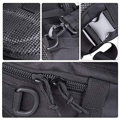 BORED? PARACORD! Black Outdoor Tactical Backpack, Military Sport Pack Shoulder Daypack for Camping, Hiking, Trekking, Rove...