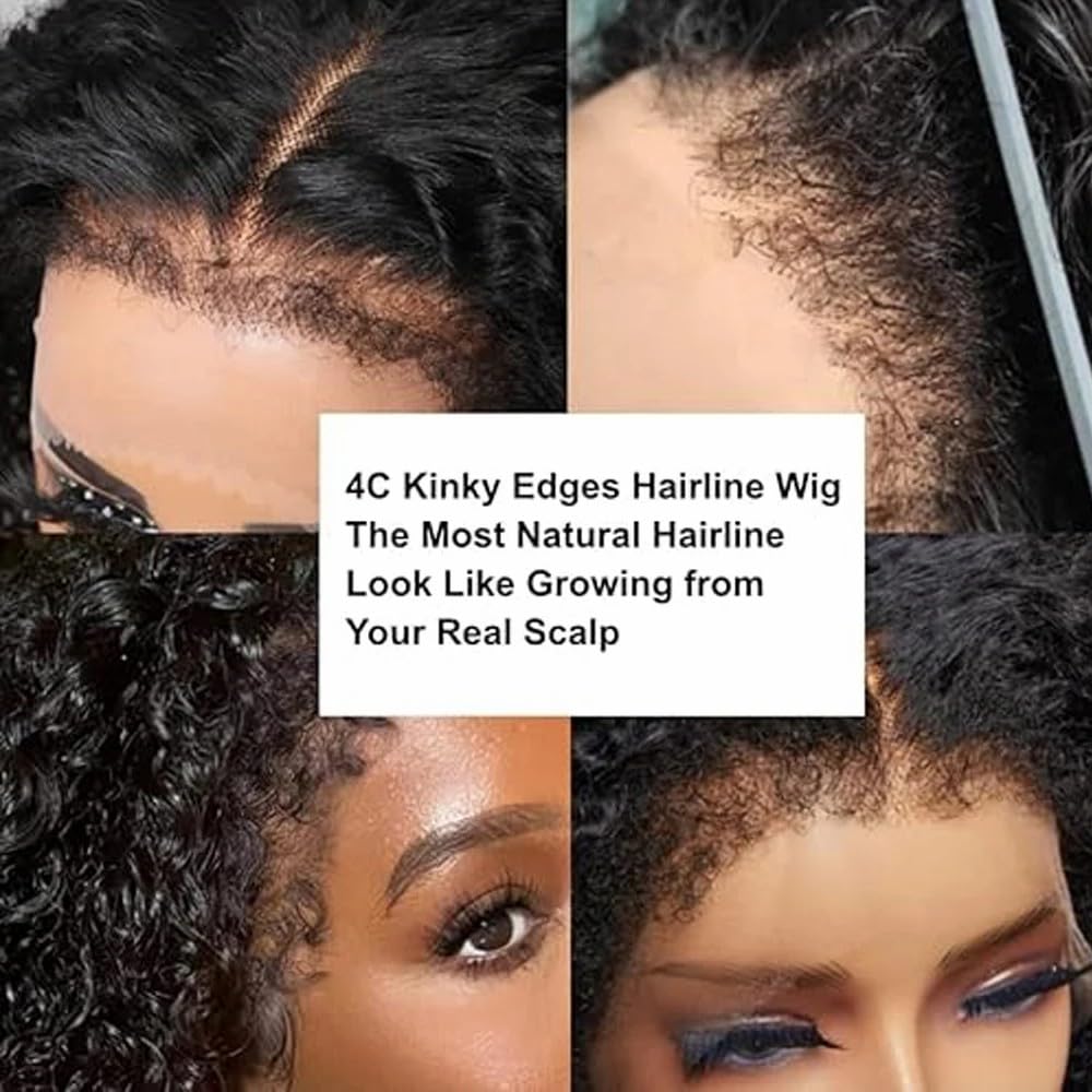 Beauhair Afro Curly Wig Human Hair Glueless Wear and Go Wig with 4C Edges Natural Curls Lace Closure Made Ready to Wear Beginner
