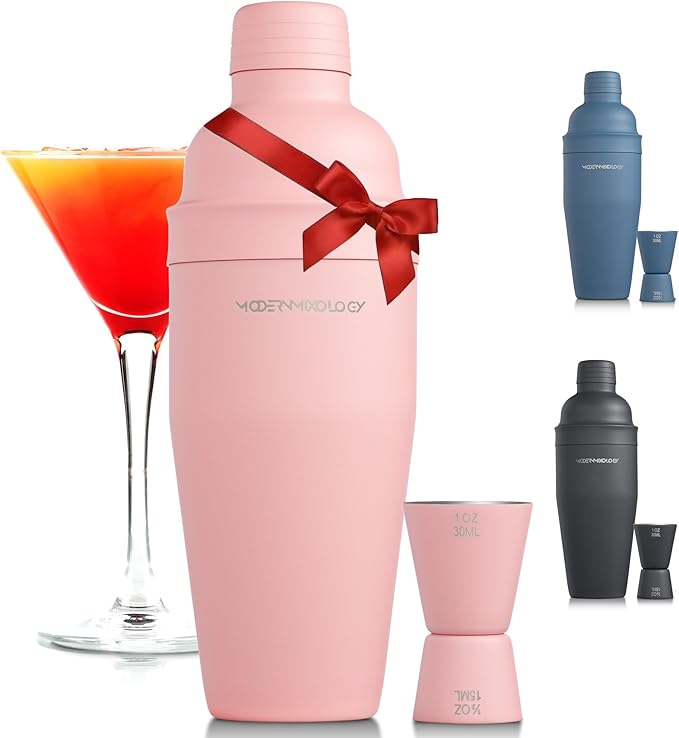 Modern Mixology 24oz Cocktail Shaker Set - Bartender Set with Jigger, Great for Mixing Cocktails, Martini, Margarita - Sle...