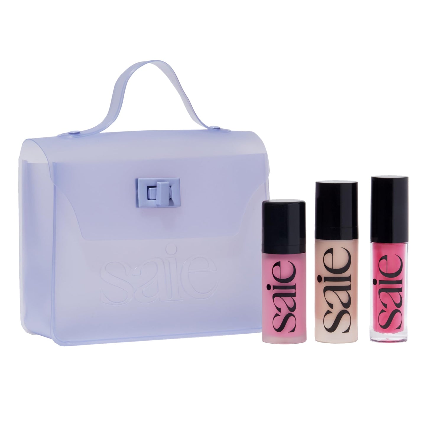 Saie SaieGlow Starter Makeup Kit - Glowy Super Gel in Roseglow, Dew Blush in Baby, and Glossybounce Lip Gloss in Play - Summer E