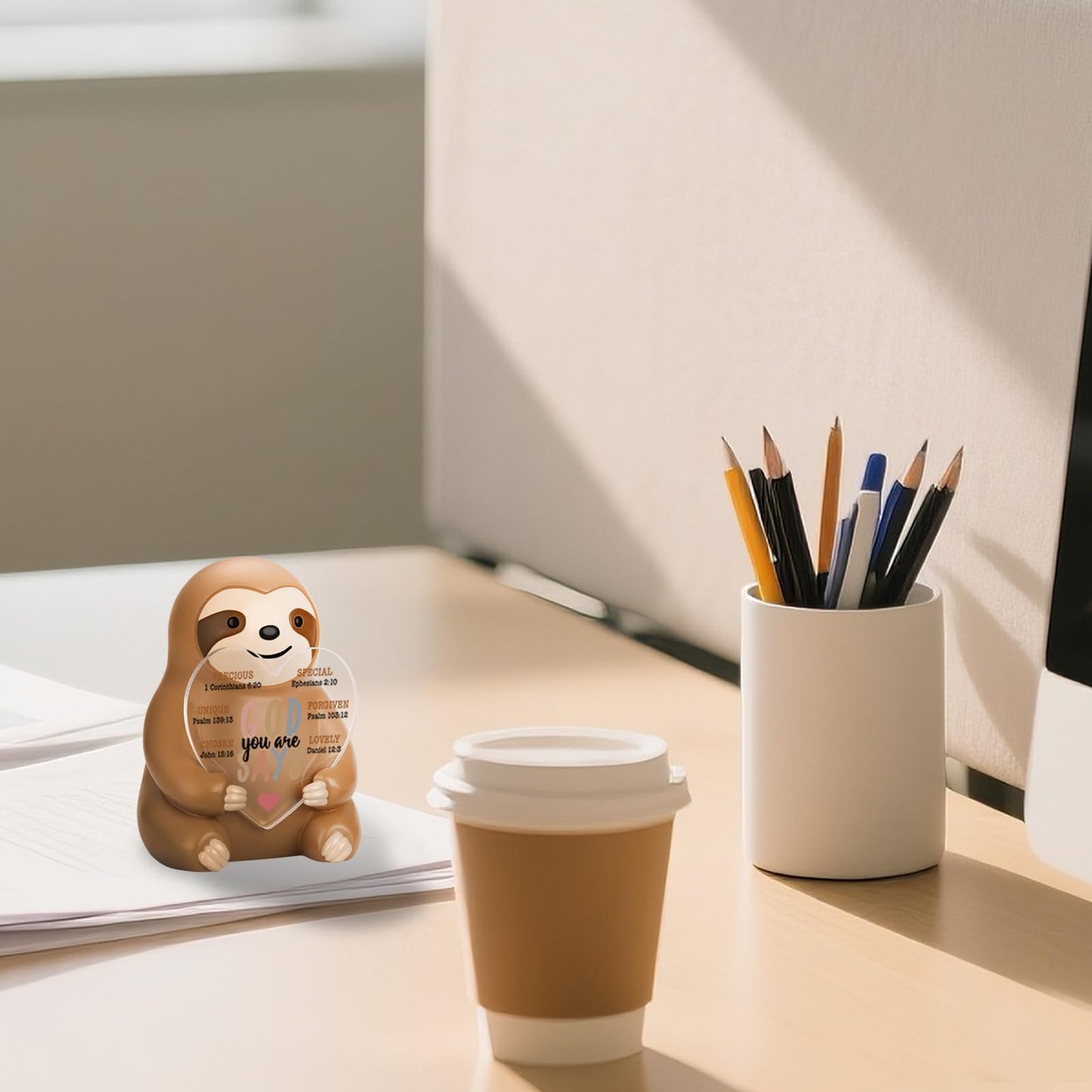 wainvniaw Positive Gifts for Women Sister, Mini Sloth Figurines, Small Sloth with Positive Messages for Inspirational Decor, Cute Motivational Birthday Gifts for Friends, Coworkers, Family WSH7