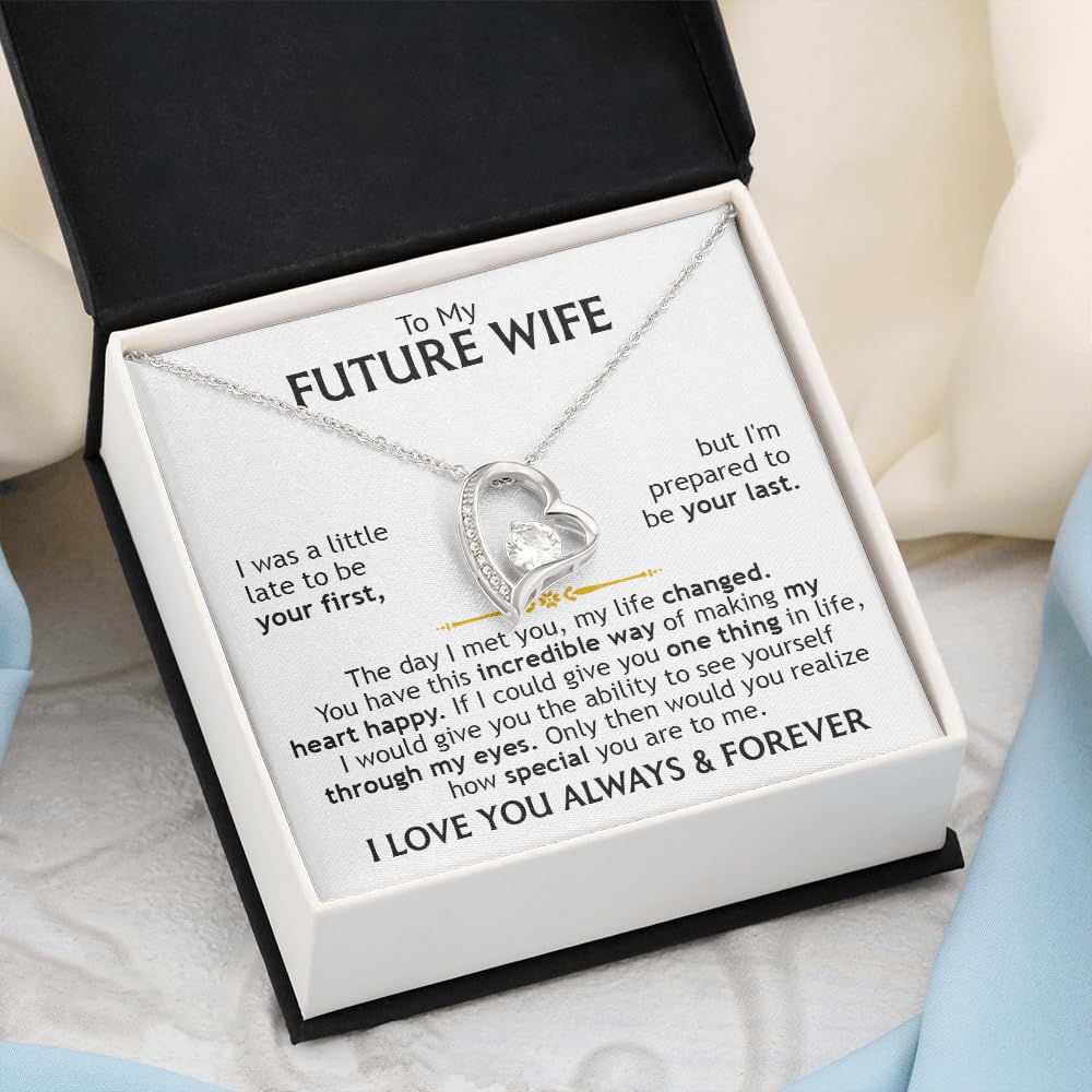 To My Future Wife Necklace From Husband, Soulmate Necklace For Women, Future Wife Jewelry, Birthday, Christmas, Valentine Gifts For Girlfriend Message Card #1