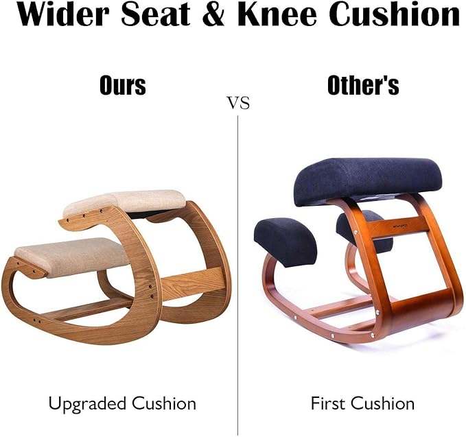 Ergonomic Kneeling Chair, Heavy Duty Posture Kneeling Stool with Extra Padding, Posture Support Comfortable Chairs, Angled Rocking Stool & Balancing Seat, for Adult Home, Office, Living Room