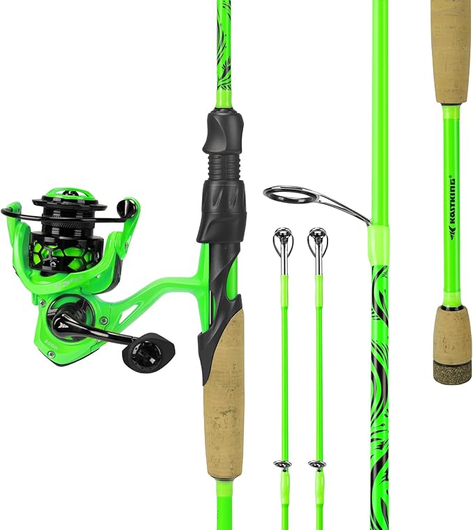 KastKing Zephyr Dual-tip Fishing Rod & Reel Combo, Dual Tips Section for Different Powers, IM6 Graphite 2Pc Blanks, KastFl...