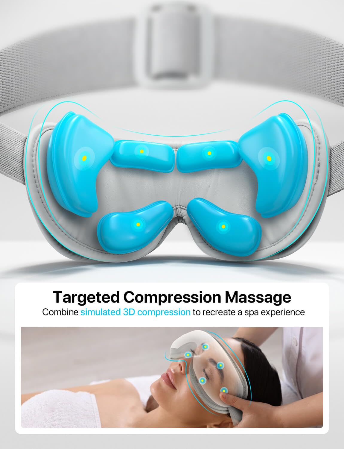 ALLJOY Eye Massager with Heat, Christmas Gifts for Women,White Elephant Gifts for Adults, Bluetooth Music Sleep Mask for Migraine Relief,Eye Strain, Dark Circles & Dry Eyes