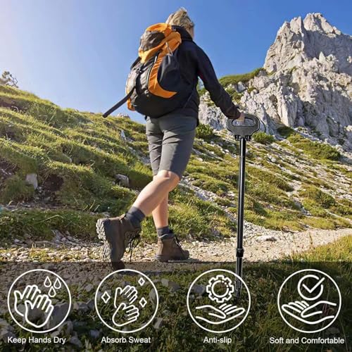 Walking Cane with Seat 2-in-1 Foldable Walking Sticks Chair for Men Women Elderly Folding Camping Chair Portable Trekking ...