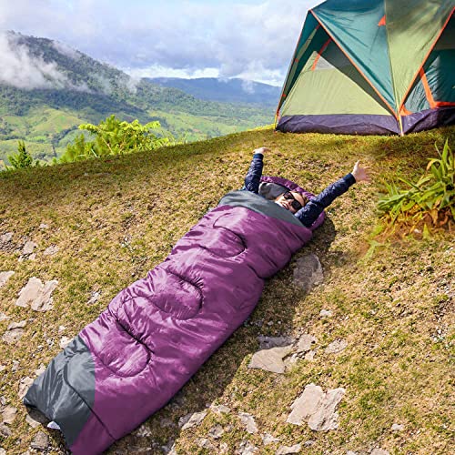 tuphen- Sleeping Bags for Adults Kids Boys Girls Backpacking Hiking Camping Microfiber Liner, Cold Warm Weather 4 Seasons ...