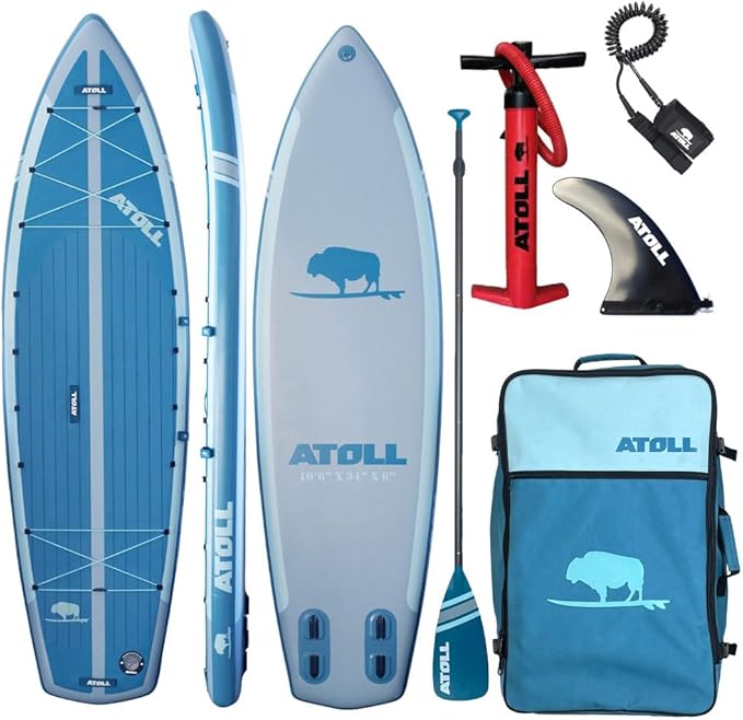 Atoll New Inflatable Stand Up Paddle Board - Enclave 10′6″ Compact/Archipelago 12′6″ Touring/Outrider 12′ All-Around iSUP...