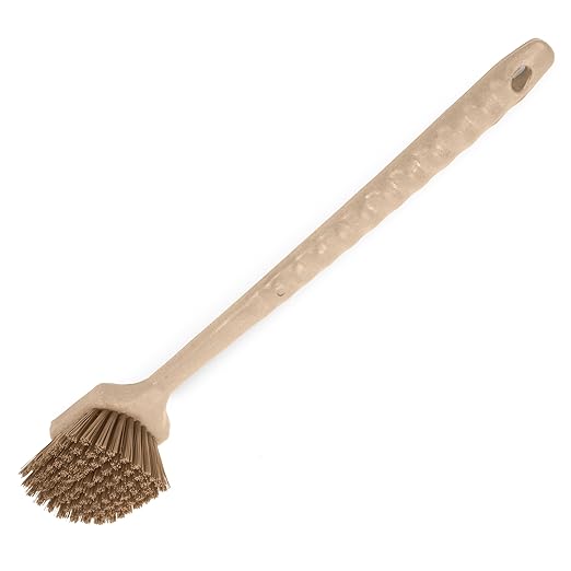 SPARTA 40501EC25 Plastic Large Scrub Brush, Kitchen Brush, Utility Brush With Long Handle For Cleaning, 20 Inches, Tan