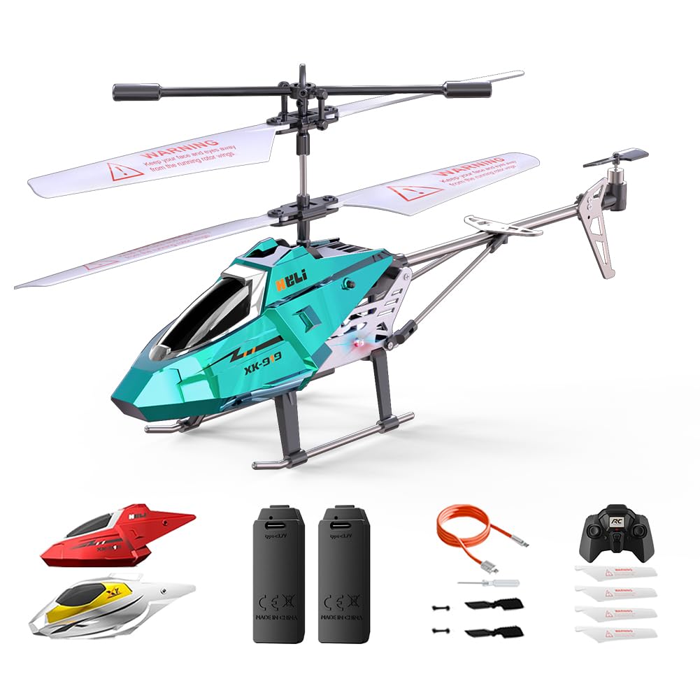 XIKOTEC RC Helicopter, Remote Control Helicopter for Kids, 2.4 GHz, LED Light, One-Key Take Off/Landing, Altitude Hold, RC Toys for Boys Girls