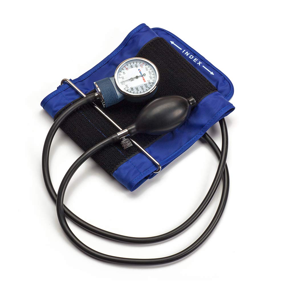 PARAMED Aneroid Sphygmomanometer – Manual Blood Pressure Cuff with Universal Cuff 8.7-16.5" and D-Ring – Carrying Case in The kit – Blue – Stethoscope Not Included
