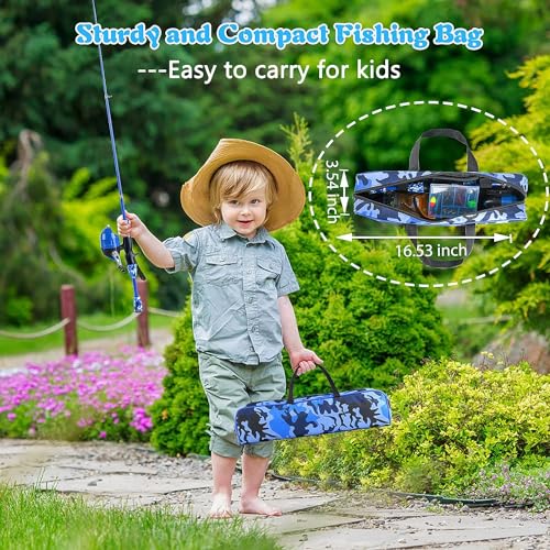 Milerong Kids Fishing Rod, Kids Fishing Pole Portable Telescopic Fishing Rod and Reel Combo Kit for Boys, Girls, Youth - w...