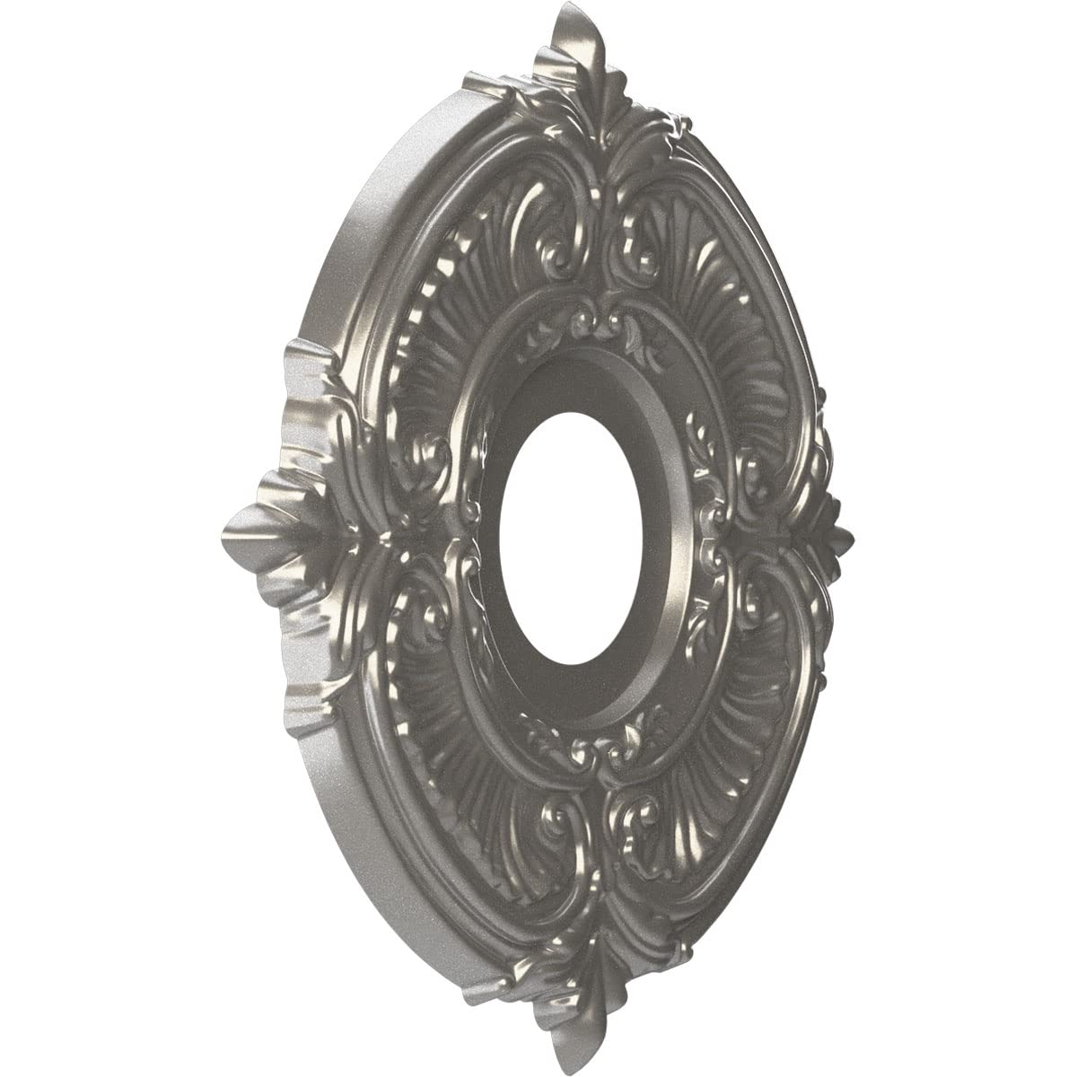 Ekena Millwork 13Od X 3 1/2Id X 3/4P Attica Thermoformed Pvc Ceiling Medallion (Fits Canopies Up To 5), Aged Dark Steel