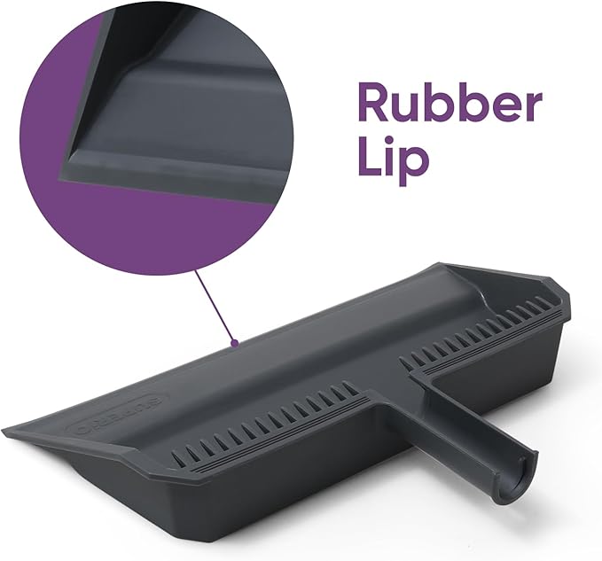 Superio 4-Pack Wide Plastic Dustpan with Comb - 16" Wide, Rubber Lip, Broom Handle Clip, Grey