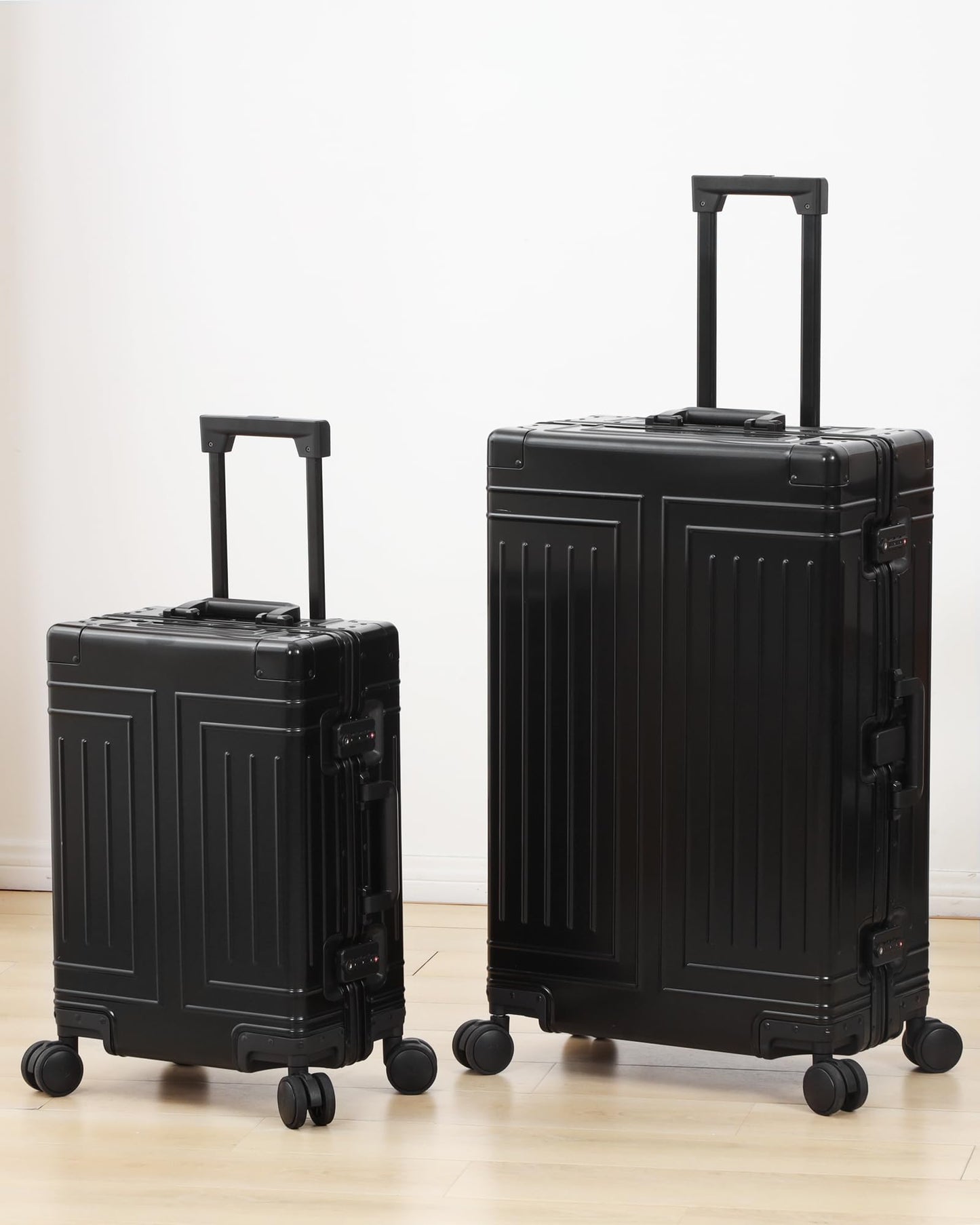 KANGSHILU All Aluminum Carry On Luggage，Cut from Whole Aluminum Sheet，22x14x9 Airline Approved ，（3rd Generation，Premium Metal zipperless suitcase ） (black, 28inch)