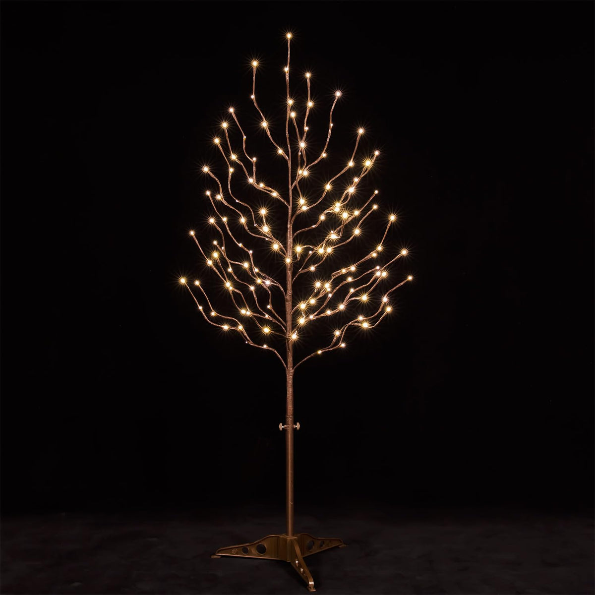 TYBEEU Star Light Tree Set 4ft, 5ft and 6ft with 128/216/256 Warm White LEDs for Holiday Decor - Dimmable, UL Certified, Waterproof - Ideal for Indoor and Outdoor Decoration