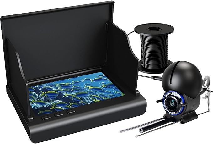 Underwater Fishing Camera with 4.3 Inch LCD, 5000mAh Battery, Infrared Night Vision Light, Portable Fish Finder with 100ft...
