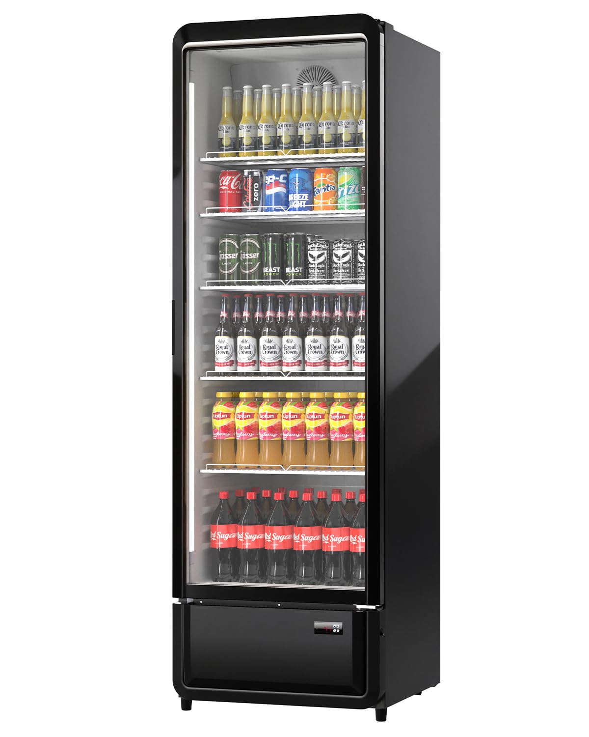 13.31 Cu. Ft Commercial Beverage Refrigerators, Drink Fridge with Glass Door, 5 Adjustable Shelves Holds 405 Cans, ETL, DOE, and NSF Certified Outdoor Display Fridge for Stores