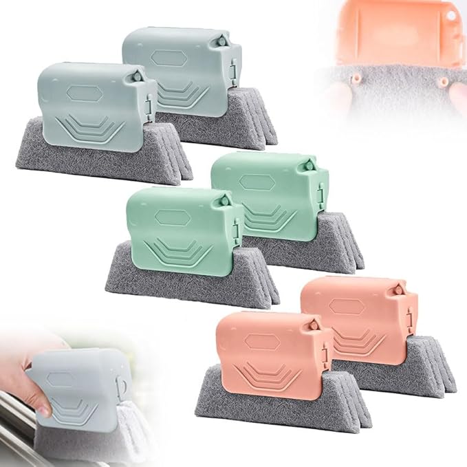 Magic Window Track Cleaner, 2024 New Window Groove Cleaning Brush Tools Set, Creative Cleaner Brushes Tools for Window lides Gaps, Sliding Door Track, Tile Lines Shutter Car Vents (Mixed, 6PCS)