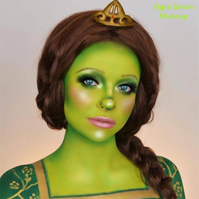 Go Ho Cream-Blendable Ogre Green Face Paint Stick (1.06 oz),Full-coverage Ogre Green Body Paint Stick for Adults Children Halloween Cosplay SFX Makeup,Waterproof