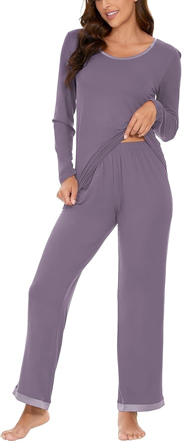 GYS Viscose from Bamboo Women's Pajama Sets Super Soft Long Sleeve Sleepwear Comfy Winter Pjs Sets S-4X