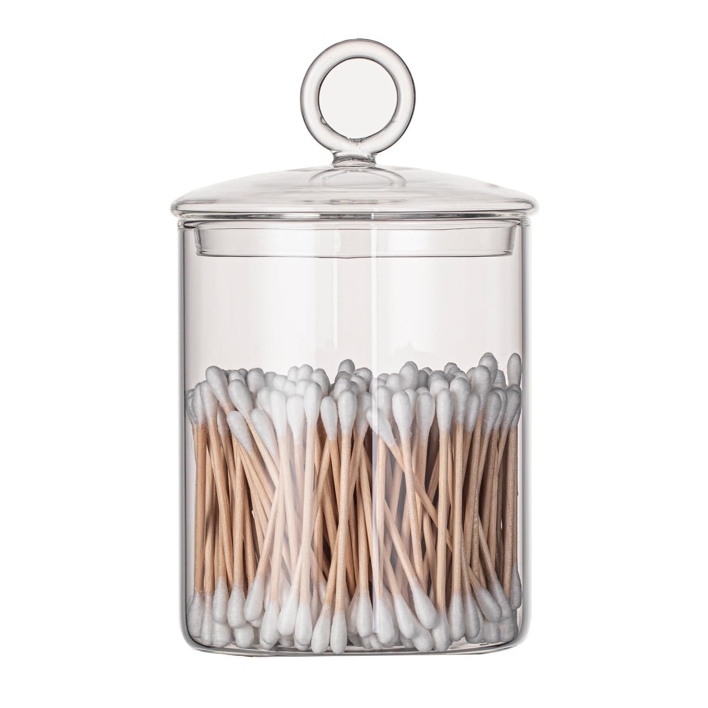 KEKEHOME 23oz Glass Candy Jar with Lid for Office Desk, Cookie Jar Food Storage Container for Kitchen Counter, Apothecary Jar for Cotton Swabs, Balls, Cotton Pads, Floss Picks, 700ml