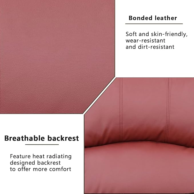 A Ainehome Living Room Furniture Set Leather Recliner Sofa Set Loveseat Chair Furniture Sofa Set for Living Room/Small Space/Rv/House/Office/Theater Seating (A-Red Leather, Chair)