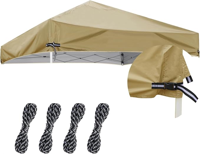 10x10 Adjustable Pop Up Canopy Replacement Top - Fits Most Straight Leg Frames Without Center Pole, NOT for Slant Leg, for...