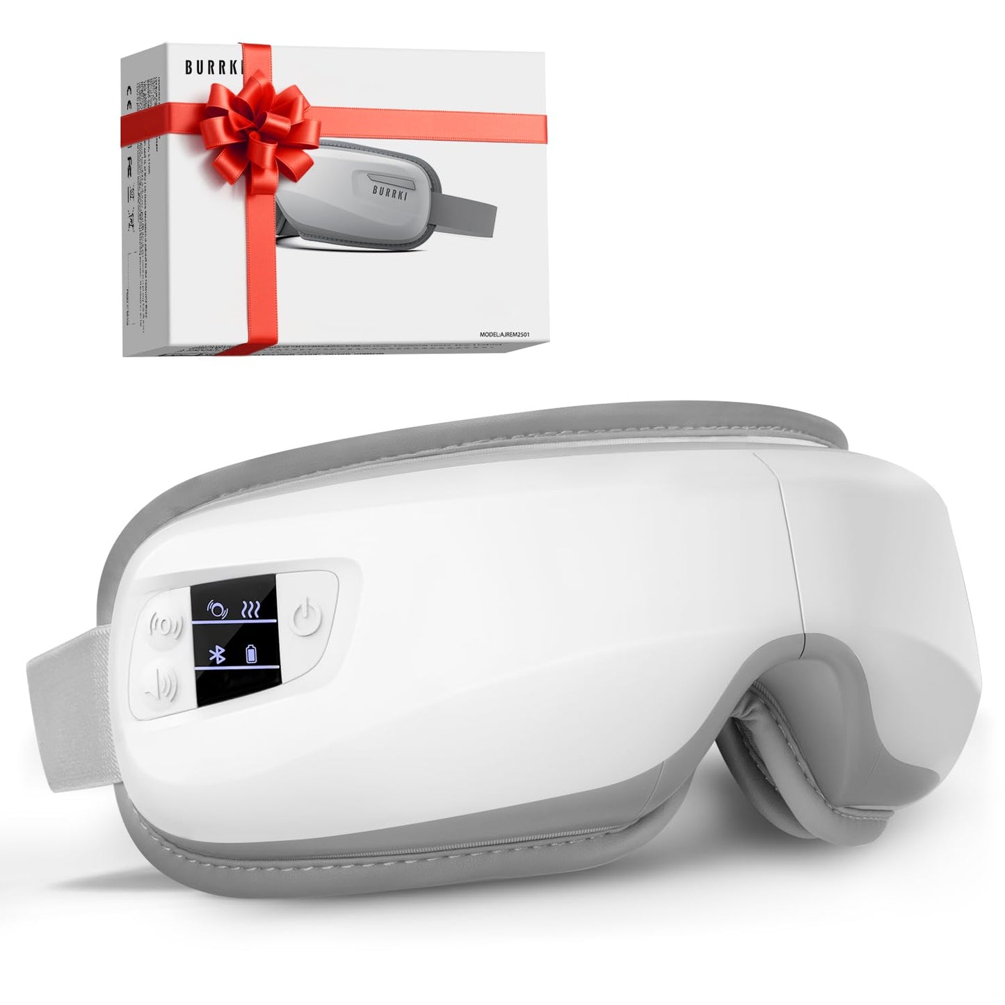 Eye Massager with Heat & Bluetooth Music, Christmas Birthday Gifts for Dad Mom Men Women, Heated Eye Mask for Migraines Relief, Reduce Strain, Headache Relief and Improve Sleep, Eye Care Device