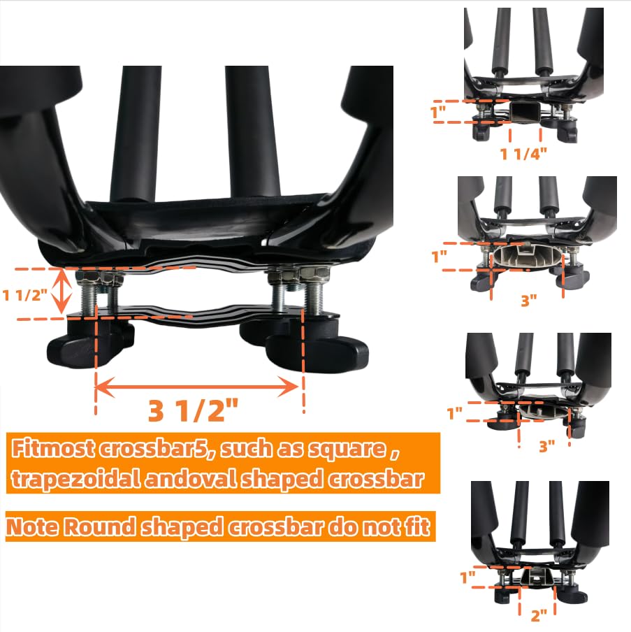 2 Pairs Heavy Duty Kayak Rack-Includes 4 Pcs Ratchet Tie-Mount on Car Roof Top Crossbar-Easy to Carry Kayak Canoe Boat Sur...