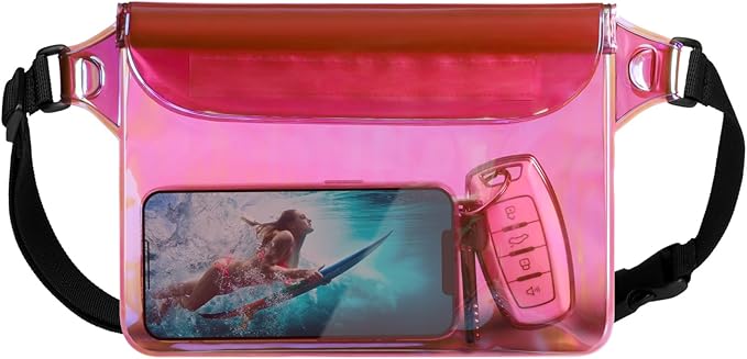 F-color Waterproof Fanny Pack - Cruise Essentials 2026 - Waterproof Pouch with Adjustable Waist Strap, Triple Zipper Roll-...
