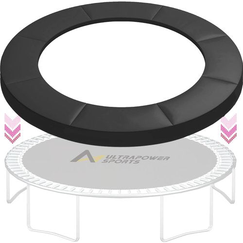 Trampoline Pad Replacement 15 FT Trampoline Replacement Safety Pad 15FT Trampoline Spring Cover Waterproof UV Resistant Tear Resistant Surround Spring Foam Cover for Round Frame No Hole for Pole Black