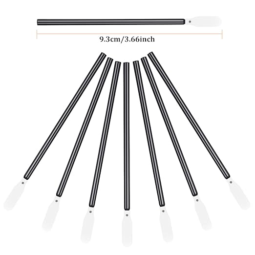 Chinco 200 Pieces Foam Swab Sponge Swab Foam Tips Sponge Stick for Inkjet Printer Print Head Camera Optical Lens Optical Equipment(Black,3.66 Inch)