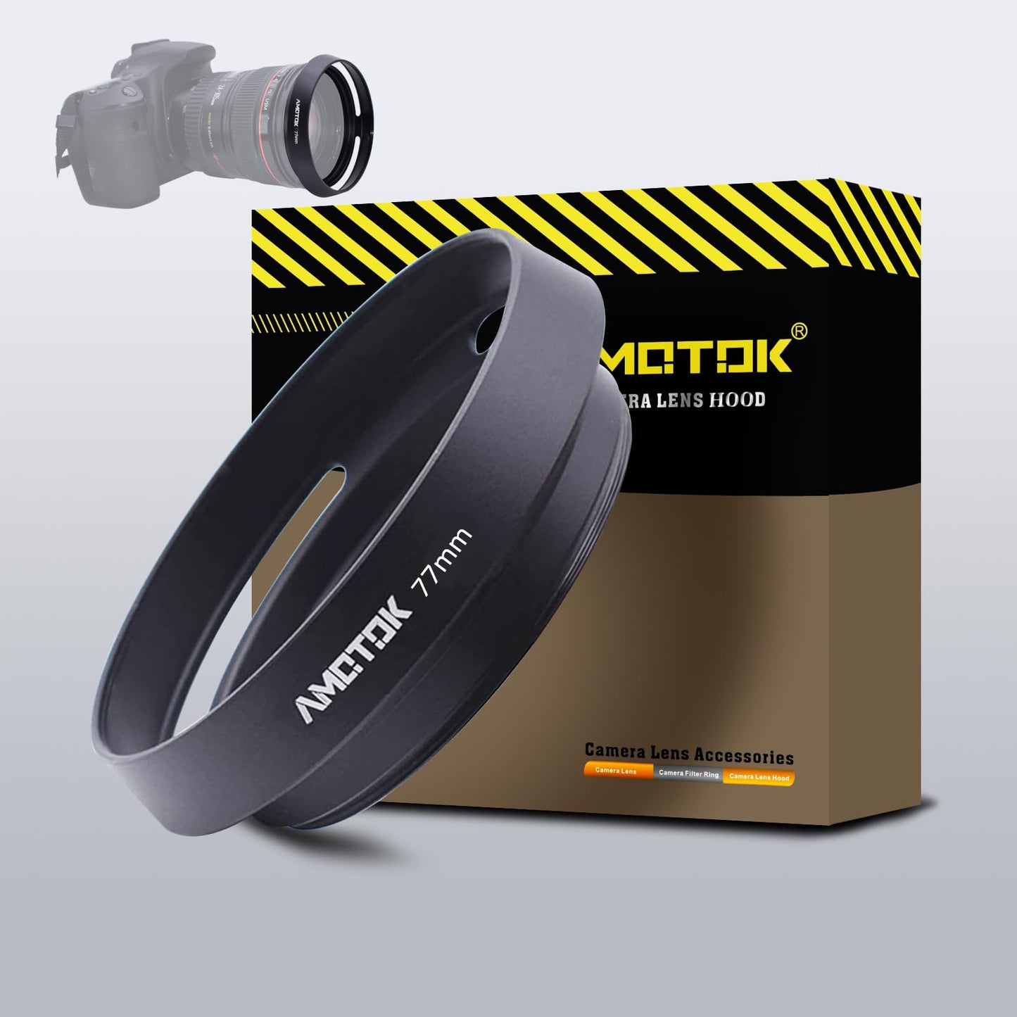 77Mm Camera Lens Hood Compatiable All With 77Mm Brands Filter Thread Lenses,Made Of Cnc Aluminium Hollow Lens Hood.18-35Mmf/3.5-