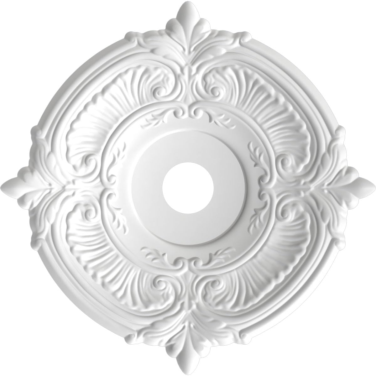 Ekena Millwork Cmp22Atcch Attica Thermoformed Pvc Ceiling Medallion (Fits Canopies Up To 7 3/4), 22Od X 3 1/2Id X 1P, Metallic C