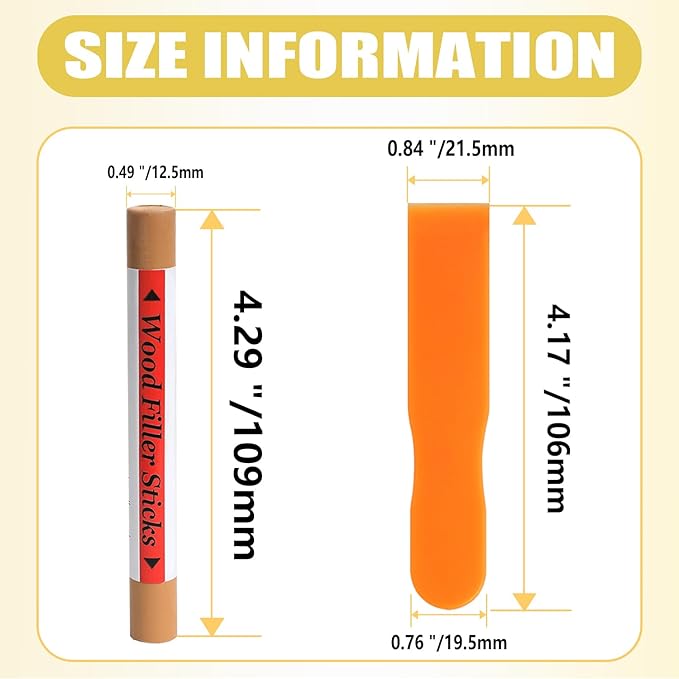 Wood Filler Sticks, 20 Colors Wood Repair Wax Crayons Furniture Markers Touch Up Kit for Repairing Scratches, Dents, Cracks, Holes in Floors and Furniture, Color Series