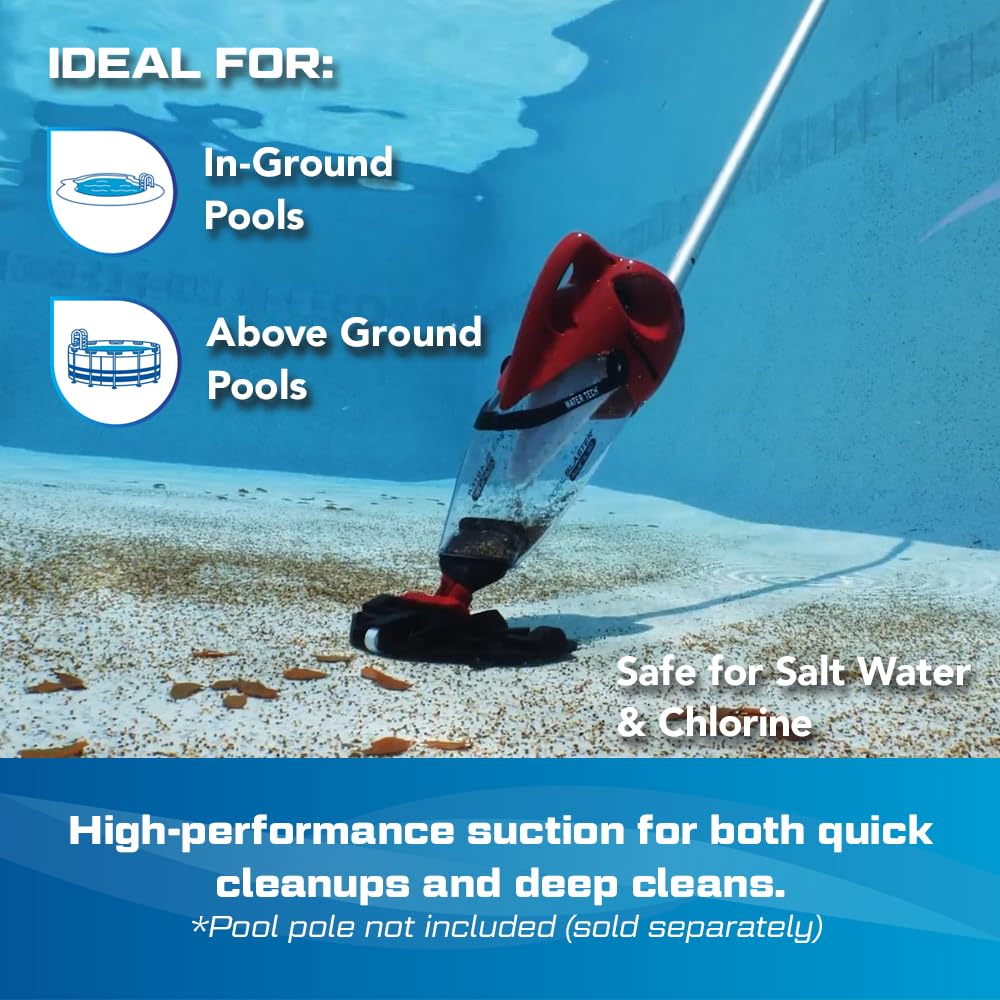 POOL BLASTER Pulse XL 350 American-Engineered Cordless Pool Vacuum with Auto-Start Sensor – Hoseless Vac with XL Debris Chamber for Inground, Above Ground Swimming Pools - 10.5" Head & 60 Min Runtime