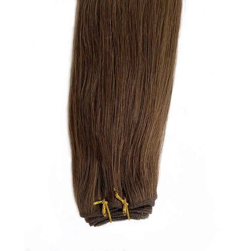 Sew in Hair Extensions Human Hair Chocolate Brown Real Human Hair Extension 24 Inch 120G