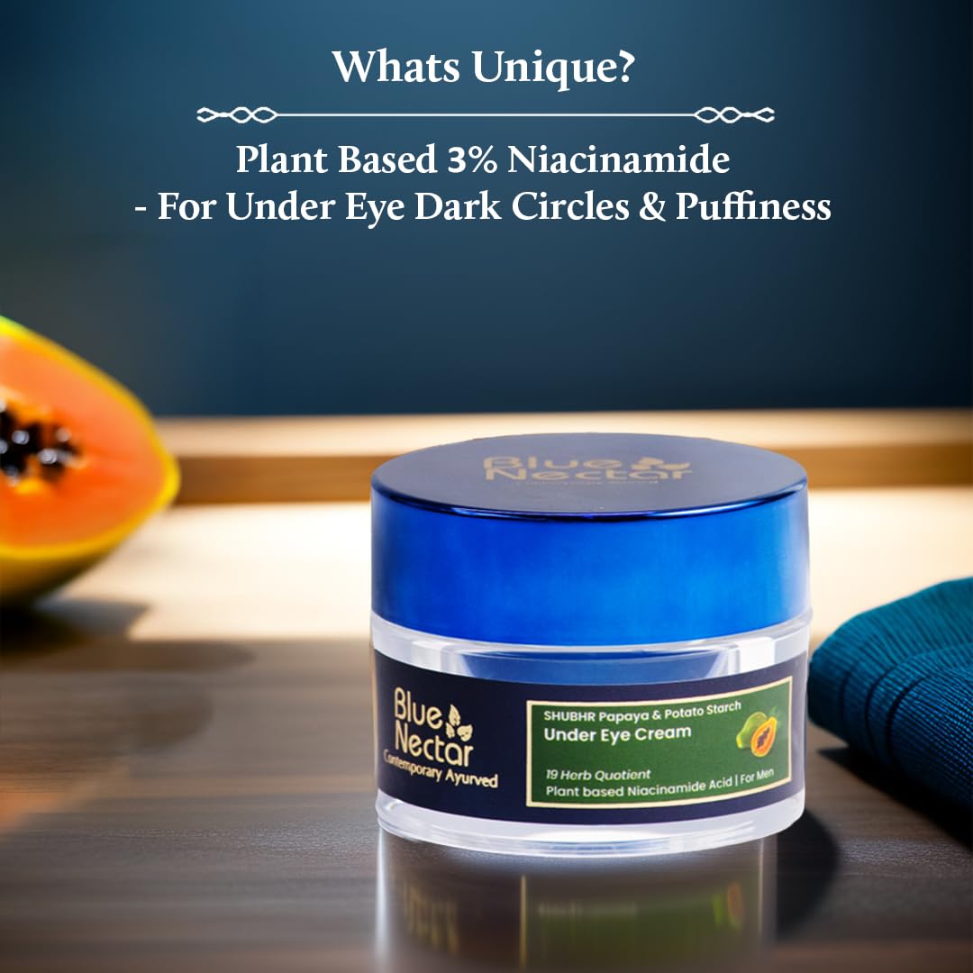 Blue Nectar Shubhr Under Eye Cream for Dark Circles with Papaya, Potato Starch & Niacinamide | Best Under Eye Cream for Men | Ey